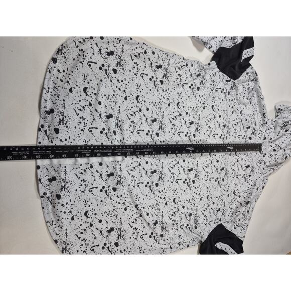 Mens Red Ape Black White Splatter Hooded Long Sleeve Shirt 3XL - Picture 6 of 7
